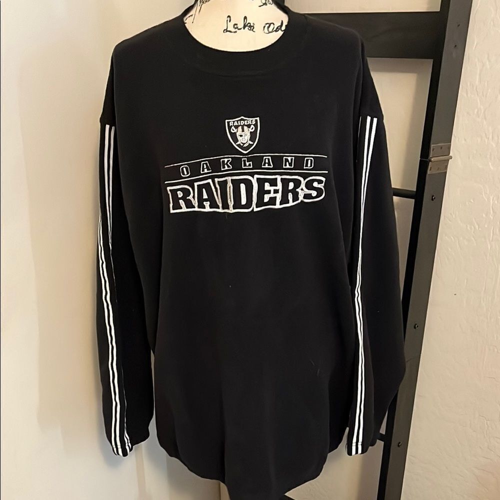 Oakland Raiders Football Black Graphic Casual Pullover Sweatshirt